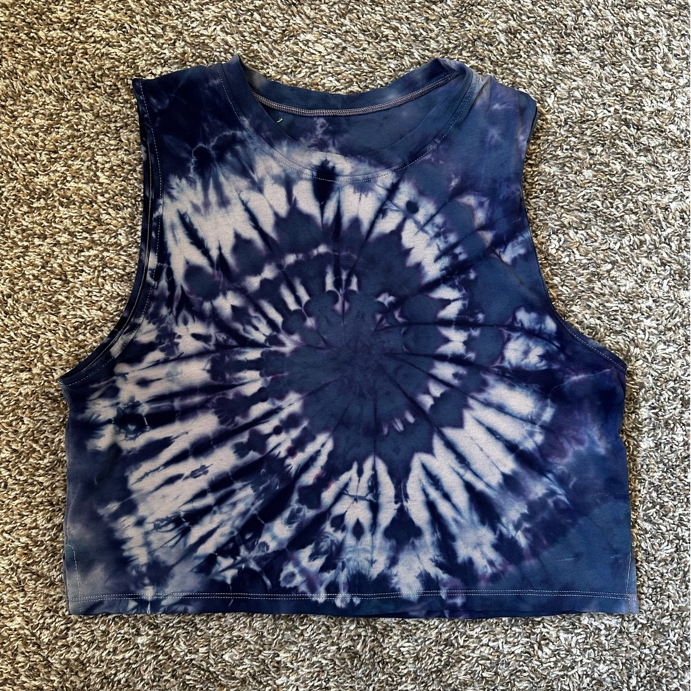 Blue Tie-dye Crop Top